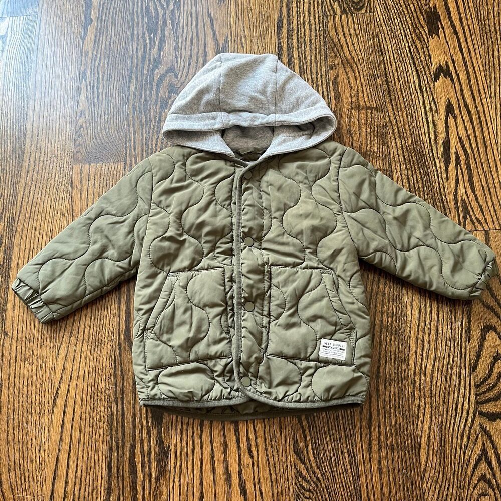 Next Khaki Green Quilted Jacket (1.5-2Y)